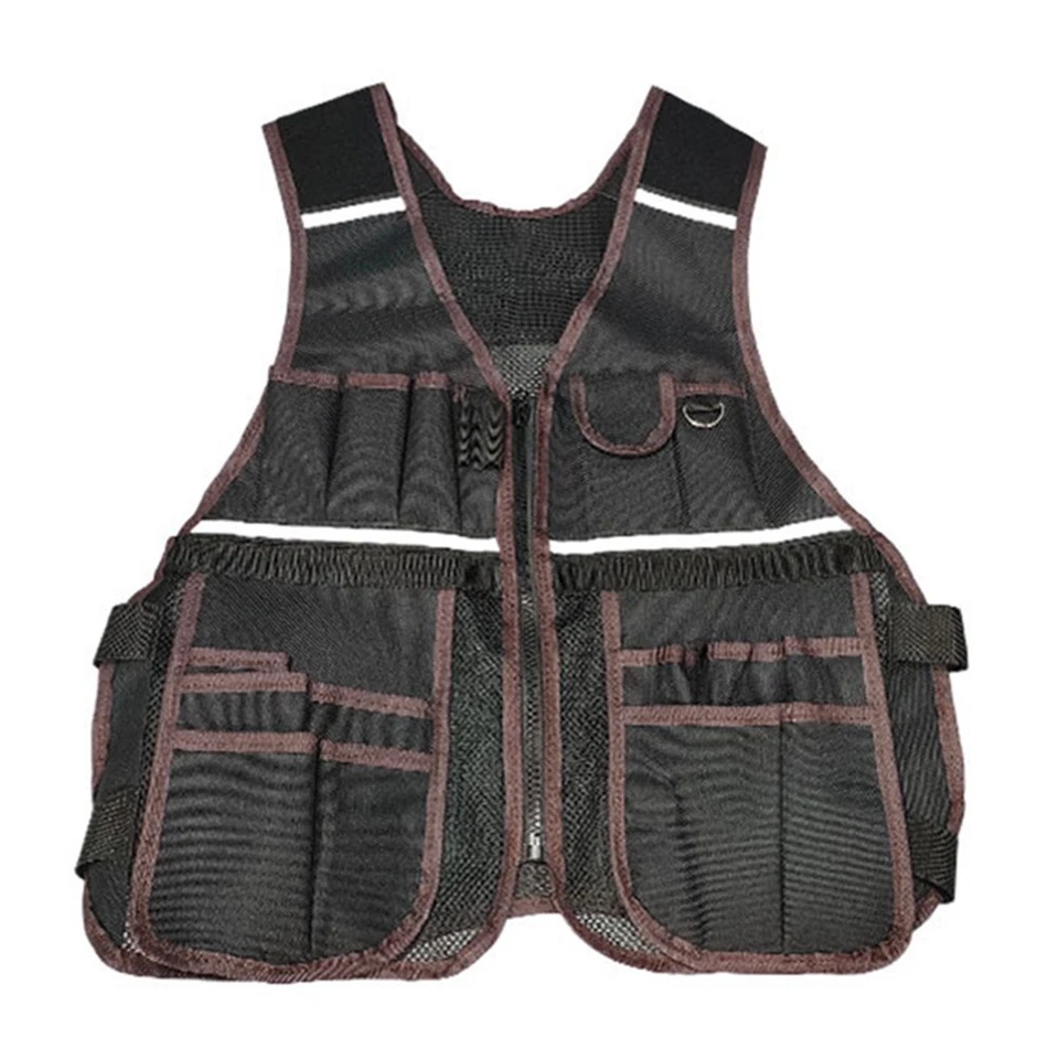 Tool Vest Nylon Mesh Cloth Adjustable Shoulder Straps Adjustable Waist Width - Image 3 of 4
