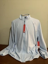 Redvanly Foster Mens XL Breeze Blue Windbreaker Golf Fashion Jacket New Nwt logo