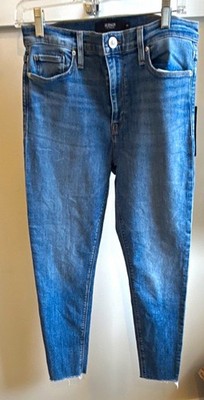 HUDSON Women s High Rise Skinny Ankle Jeans Blue Medium Wash Pockets WHAR407ZB1