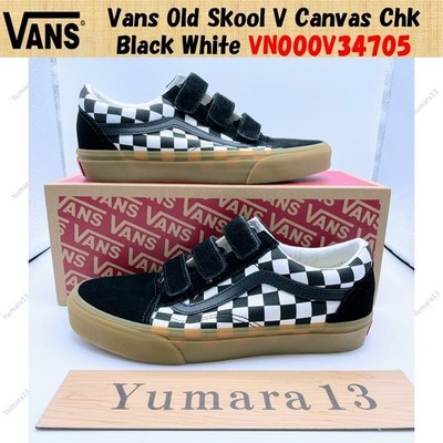 Vans Old Skool V Canvas Chk Black White VN000V34705 Herren Gr.