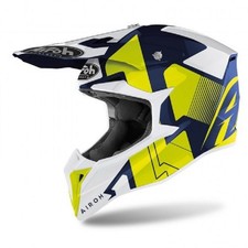 Airoh Wraap Raze Blue Yellow Off Road Motocro...