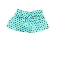 Girls Turquoise Bee Print Cotton Mini Skort, Size 12 in Waist, Casual