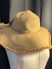 Lucky 7 Womens Sun Hat Wide Brim Pink Flowers On Rope 5” Brim Paper — photo 5