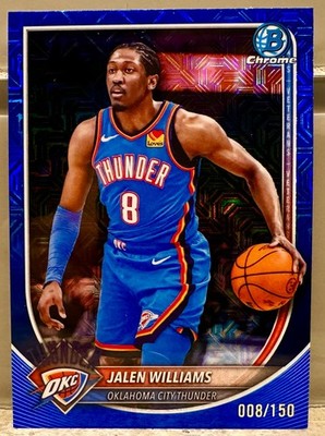 JERSEY # MATCH! 2025 Topps Bowman Chrome Jalen Williams Blue Mojo 8/150! THUNDER