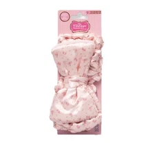 THE VINTAGE COSMETIC COMPANY Ditsy Rose Bow Pink & White Make-up Spa Headband