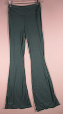 No Boundaries Womens High Waist Flare Pants Elastic Waist Size XS Green