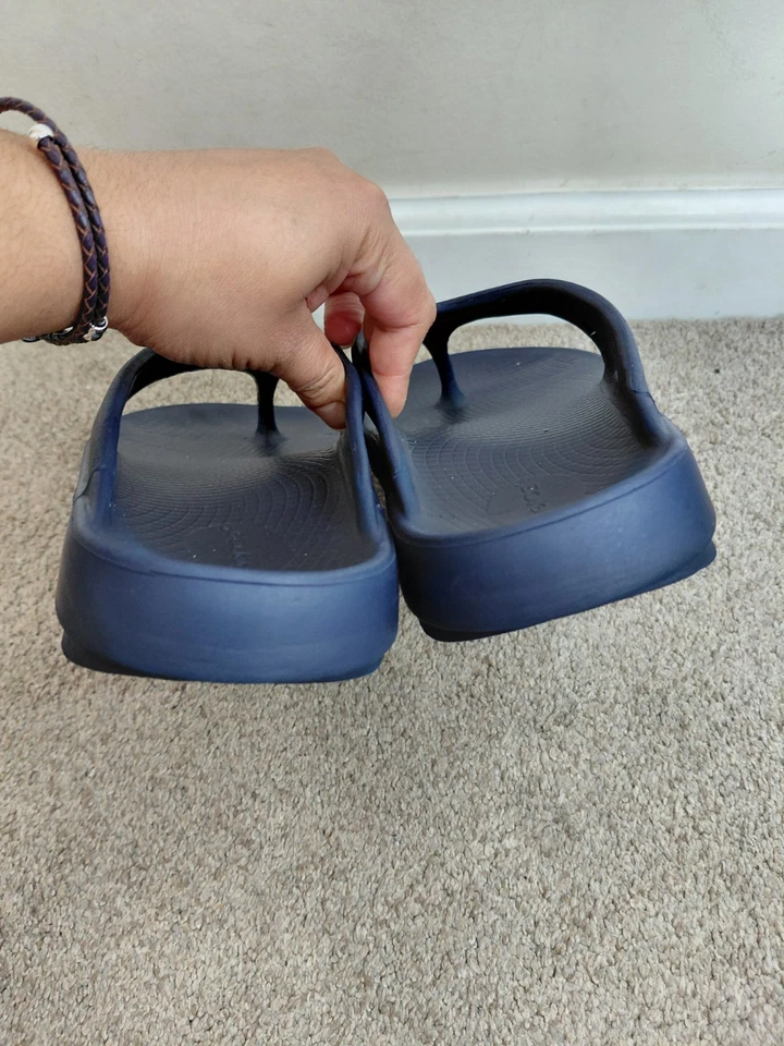 OOFOS OOriginal синий восстановления слайд мужской размер 10 стринги повседневный комфорт сандалии - Изображение 4 из 4