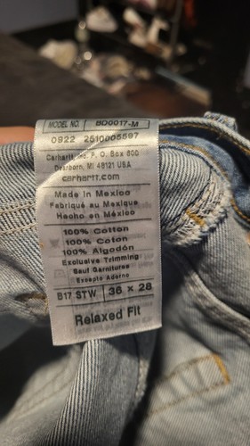 Jeans uomo Carhartt denim blu taglia 36x28 B17 STW vestibilità rilassata. Leggi Descrizione 1T - Foto 6 di 12