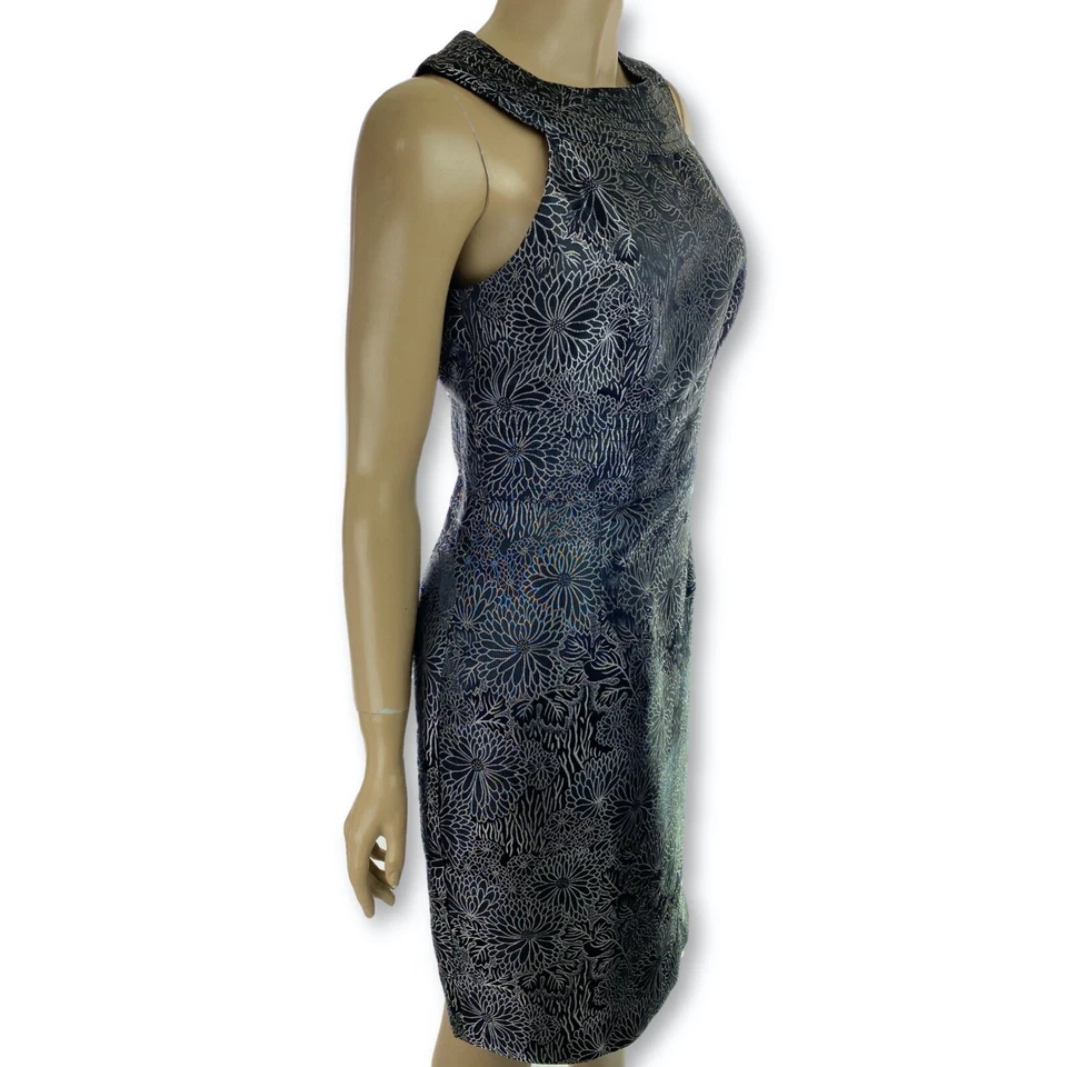 Vestido MUSE Sin Mangas Negro/Gris Plateado Funda Metálica Talla 6 Cremallera Trasera Foto 2 de 4