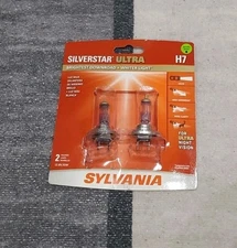 Sylvania Silverstar Ultra H7 55W Two Bulbs Head Light Low Beam Replacement Stock