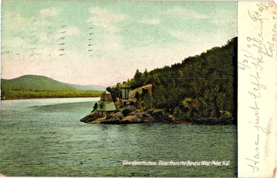 View Down Hudson River from West Point New York Postcard 1900s