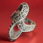 Vintage Sterling Silver Marcasite Ring  Marked 925 Ribbon Design Size 6.5