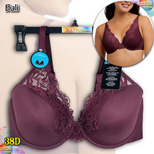 NWT Bali Women's 38D One Smooth U Comfort Stretch Lace Bra DF0084 Purple