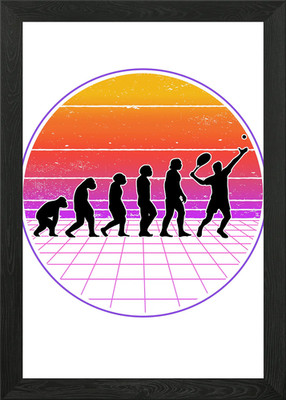Tennis Evolution Vaporwave Framed Wall Art Poster Canvas Print Picture