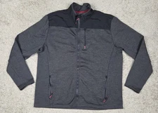 Orvis Men's Full-Zip Bonded Jacket Size XL Gray Mock Neck Fleece Lined