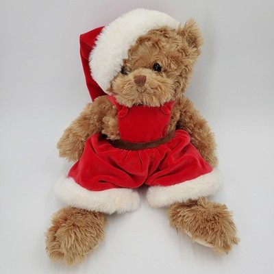 Bukowski Mavi Christmas Bear Vintage Santa Hat Red Outfit Plush