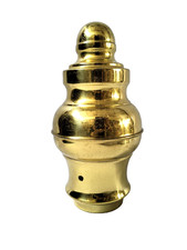 PUSH ON solid Brass BED KNOB 7 " high vintage style  large hollow spun polished