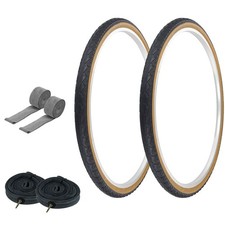 PRO TIRES 700 x 40 Black/Gum W-2101 W/ HEAVYDUTY TUBES  RIM STRIPS 48mm Pres
