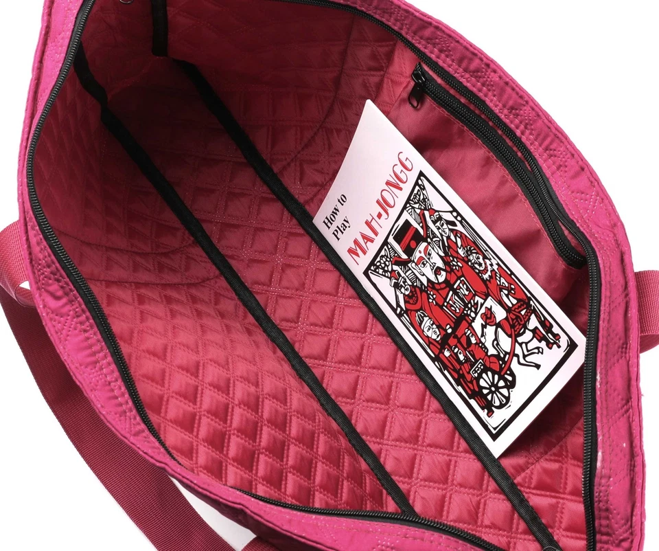 American Mahjong 166 Tiles Red Carry Bag /4 Color Pushers/Racks Western Mahjongg - Image 3 of 4