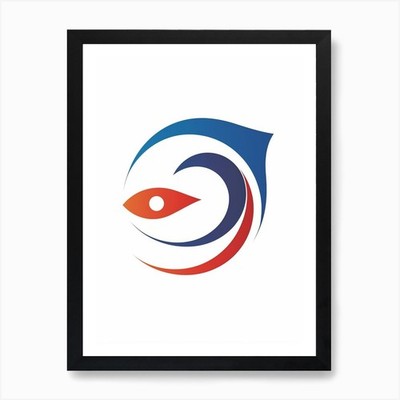 Fish Minimalist Abstract 1 Art Prin Framed Wall Art Poster Canvas Print Picture