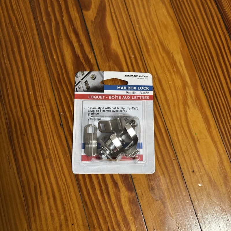 Prime-Line S-4573 Mailbox Lock Replacement 5 Cam Style with Nut & Clip New