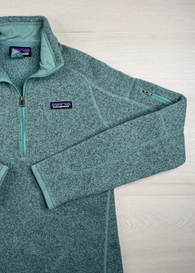 Suéter Pullover Patagonia Cuarto 1/4 Snap Mejor Invierno Verde Vellón Mujer M Foto 3 de 4