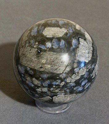 Large Que Sera Sphere with Blues and Grays - 70 mm - 1 lb 1 oz