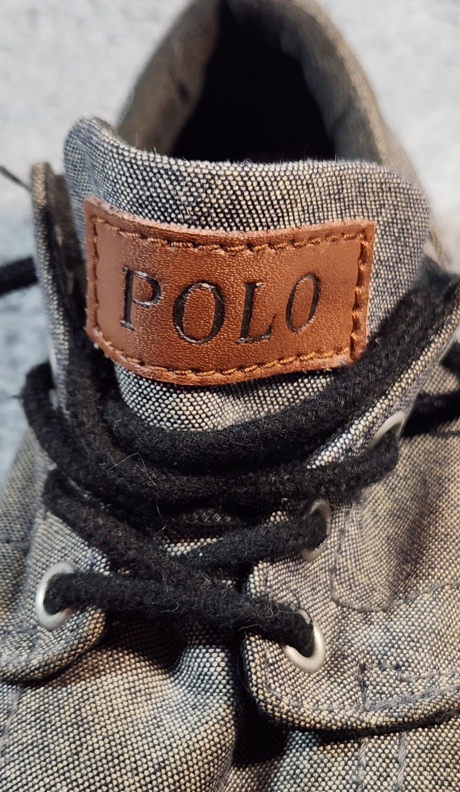 PONY Sneakers Polo Ralph Lauren ragazzo taglia 13 grigio tela stringate scarpe casual