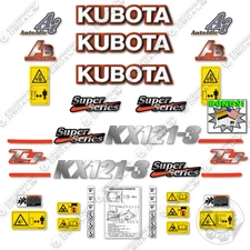 Fits Kubota KX121-3 Decal Kit Mini Excavator (WITH WARNINGS) 7 YEAR 3M VINYL!