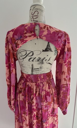 All About May Women's Pink Floral A-Line Cut Out Maxi Dress - Size 10 *NWT* - Picture 6 of 12