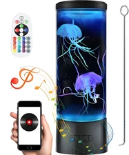 Jellyfish Night Light Lamp with Bluetooth Speaker White Noise Large Size Smar...