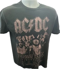 AC/DC Highway to Hell World Tour Sept 10, 1979 Cotton T-Shirt Black Size S