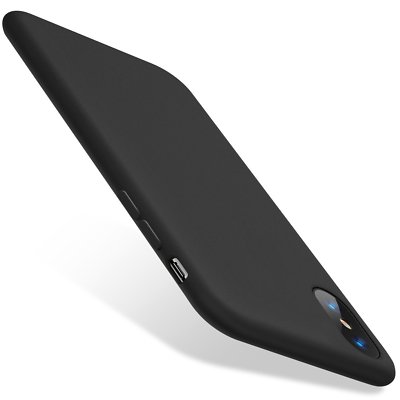 iPhone XS / X Hülle AVANA Schutzhülle black Silikon TPU Slim Case Matt Schwarz