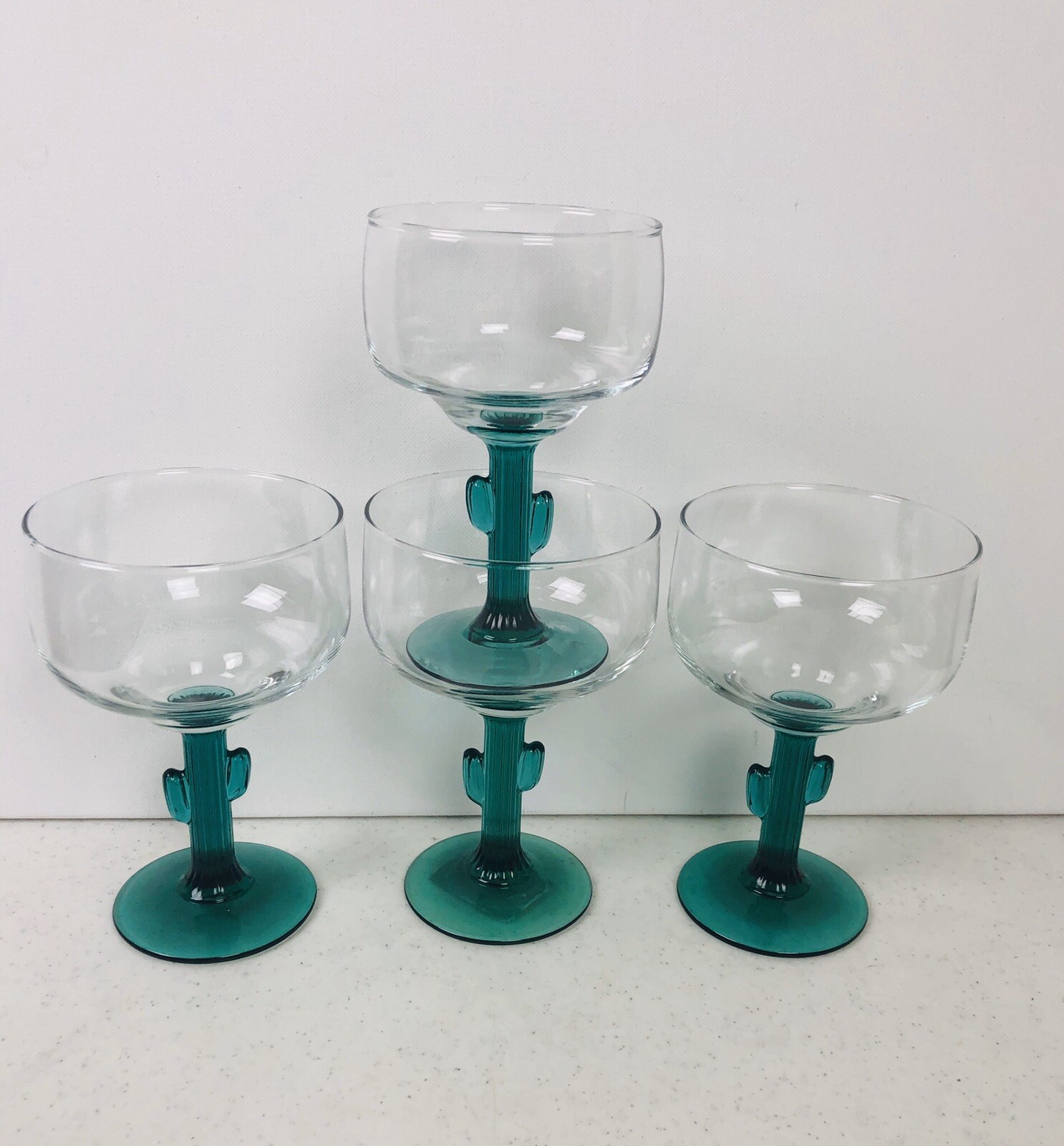 Set of Four Cactus Stem Margarita Glasses. 316 Ounce,112 Ounce. Perfect Shape! eBay