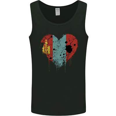 Love Mongolia Flag Mongolian Day Football Mens Vest Tank Top