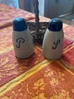 Vintage Ceramic Salt and Pepper Shakers - Alpine Boy & Girl - Wicker Basket — photo 3