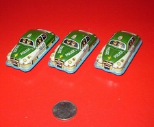 1950s Vintage Small Tin Litho Friction Police cars Lot of 3 Vehicles Japan Exc.