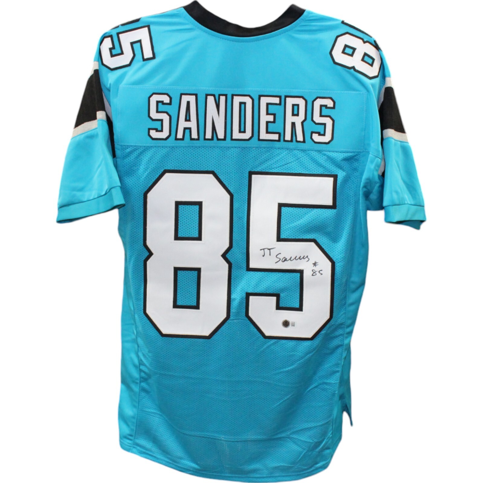 Sanders Autographed Signed CAROLINA PANTHERS Ja'Tavion / Pro Style Blue XL Jersey Beckett 48427 