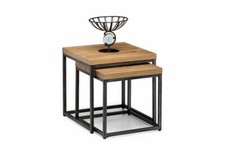 Julian Bowen Brooklyn Solid Oak & Gunmetal Lamp Table