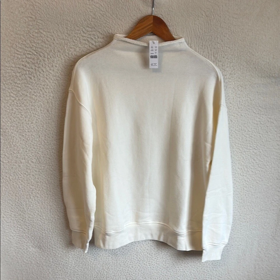 Sudadera para mujer J Crew Heritage Terry Rollneck™ pequeña marfil Foto 2 de 4