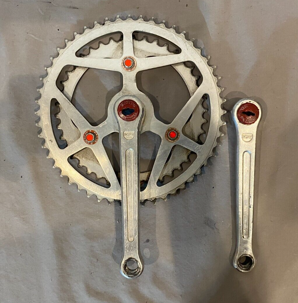 Vintage Sugino Maxy 165mm Double Crankset Dust Caps American