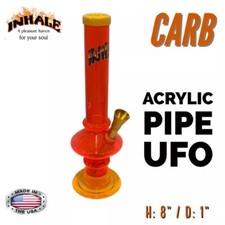 AMERICAN PIPES™️1X8" UFO SHAPE ACRYLIC WATER PIPE WITH A CARB MADE IN THE USA