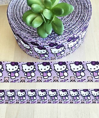 7/8 & 1.5'' (1 YD) Hello Kitty Grosgrain Ribbon Cat Animal Hair Bow Ribbon