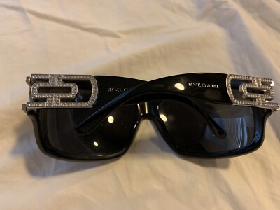 Bvlgari Oversized Bv8022b Black Platinum Crystal Sunglasses  display picture 2
