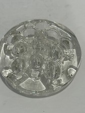 Vintage Round 11 Hole Clear Glass Flower Frog Floral Arrangements Holder 3 Inch