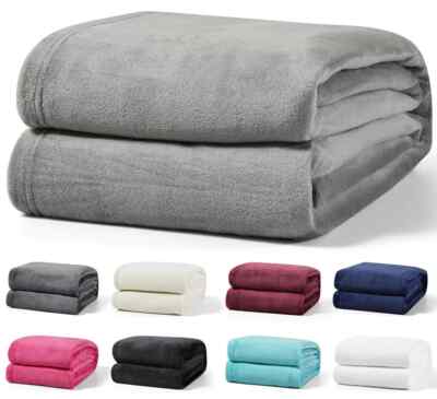 Kuscheldecke Flauschige Wohndecke Sofadecke Flanell Uni Fleecedecke Bettüberwurf