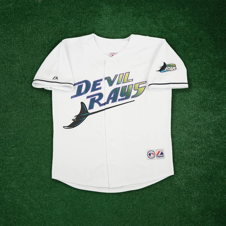 Jose Canseco 1999 年坦帕湾魔鬼光男式主场白色复古球衣 — 第 2/4 张图片