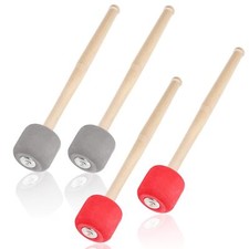 4 Pack Bass Drum Mallets 13 Inch Percussion Sticks Anti-Slip Soft Rubber Marc...