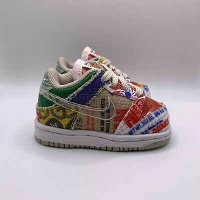   NIKE DUNK LOW SP CITY MARKET GRÖSSE 1,5 BABY SNEAKERS TRAININGS LULLABY SCHNÜRSENKEL  