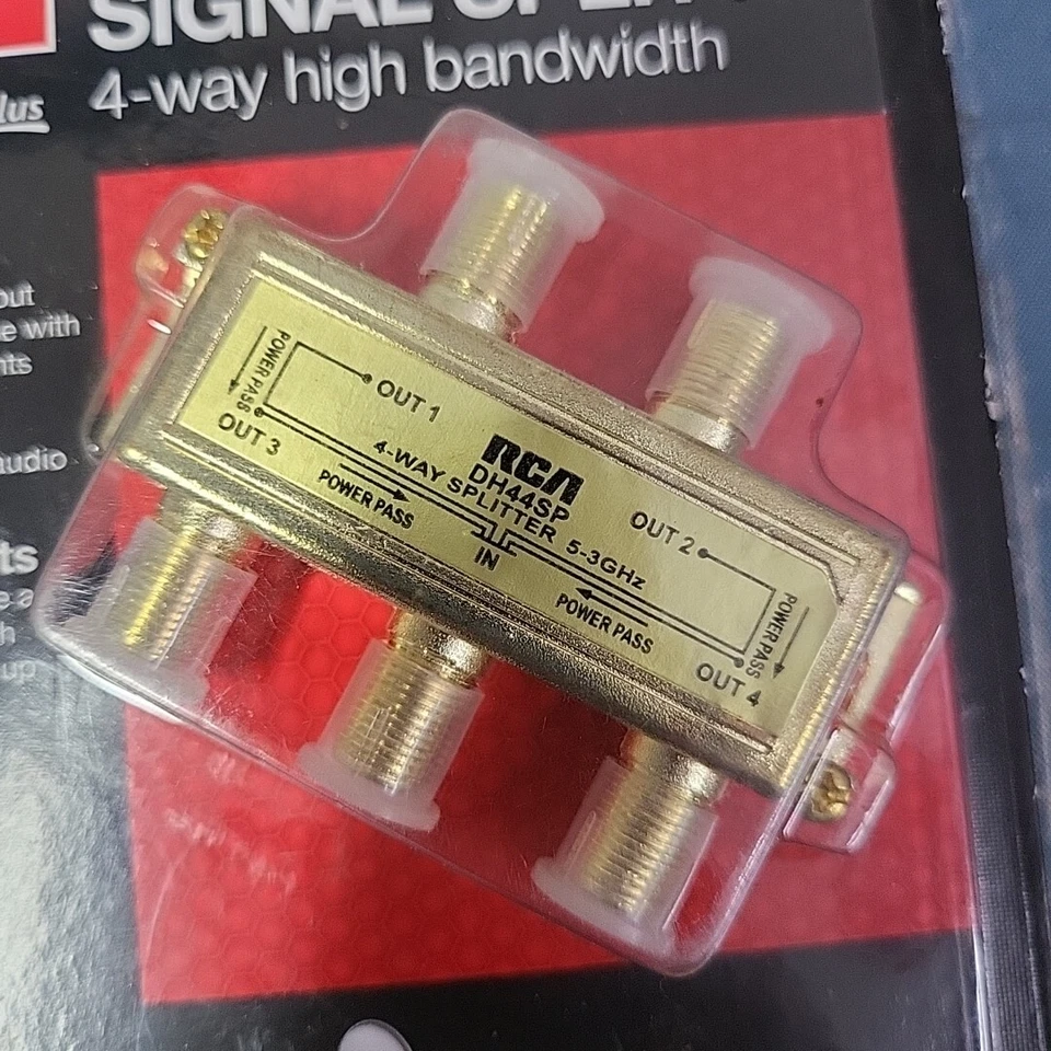 RCA DH44SPF Signal Splitter 4-way High Bandwidth, 3 GHz - SEALED in package VTG! - Image 2 of 4
